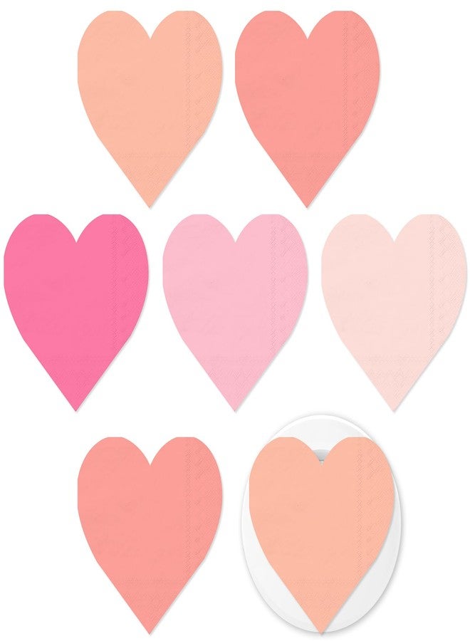 JarThenaAMCS مناديل ورقية على شكل قلب من JarThenaAMCS، ١٠٠ قطعة، لعيد الحب، ٥ ألوان وردية، مناديل غداء، مناديل عشاء للاستخدام مرة واحدة على شكل قلب، مثالية لحفلات الذكرى السنوية - Image 1